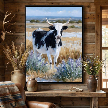 Longhorn Meadow Wildflowers Canvas Wall Art
