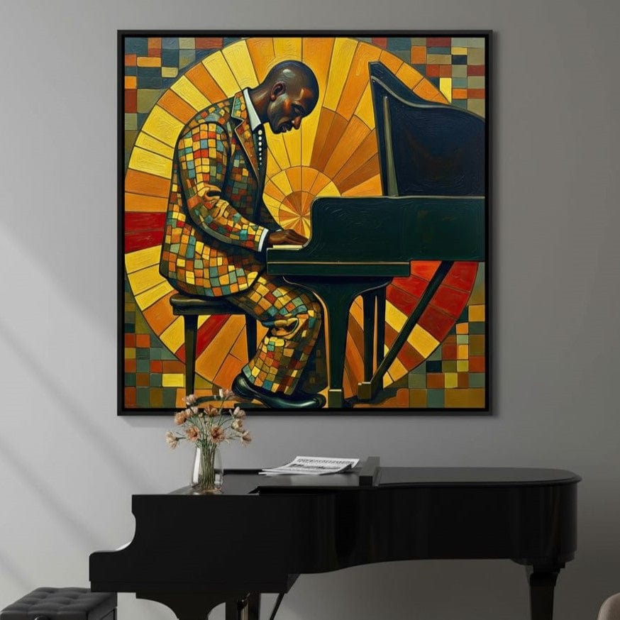 The Mosaic Pianist Canvas Wall Art