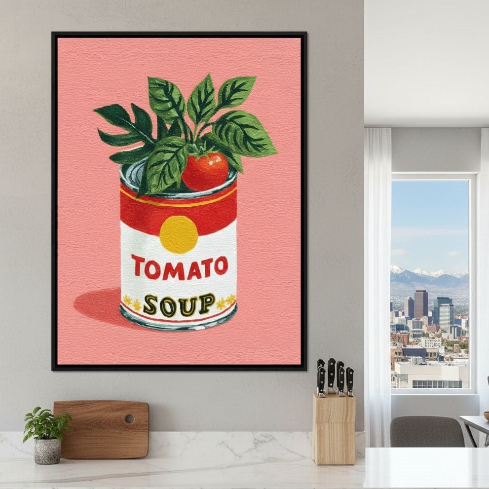 Pop Tomato Soup Garden Can Canvas Wall Art