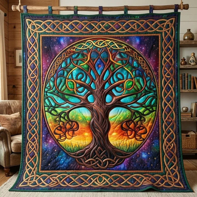 Yggdrasil Quilt Blanket - Quilted Blanket by Wild and Way