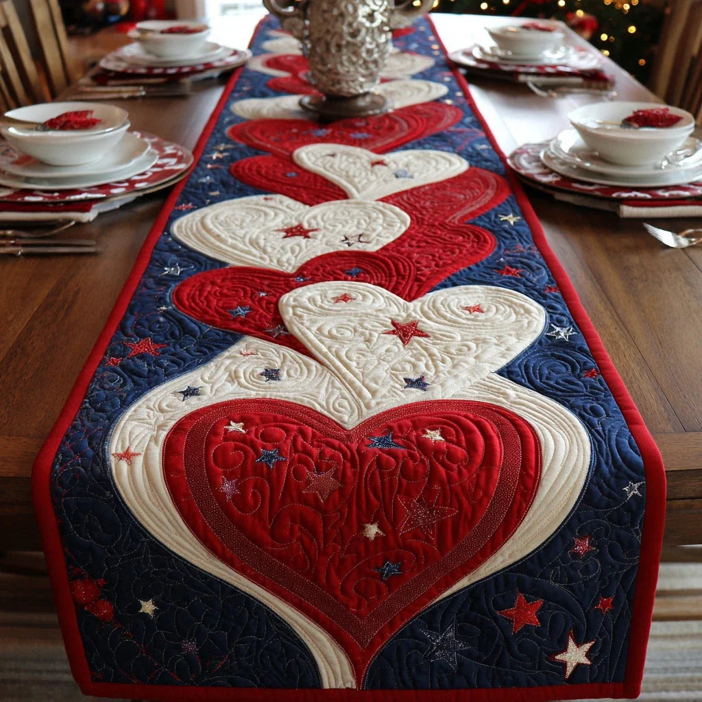 Yin-yang Heart Runner Quilted Table Runner
