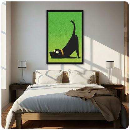Yoga Dog Stretching Funny Canvas Wall Art