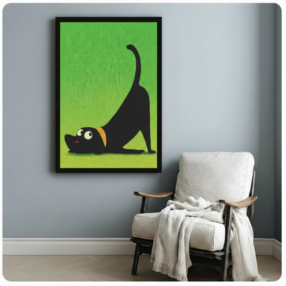 Yoga Dog Stretching Funny Canvas Wall Art