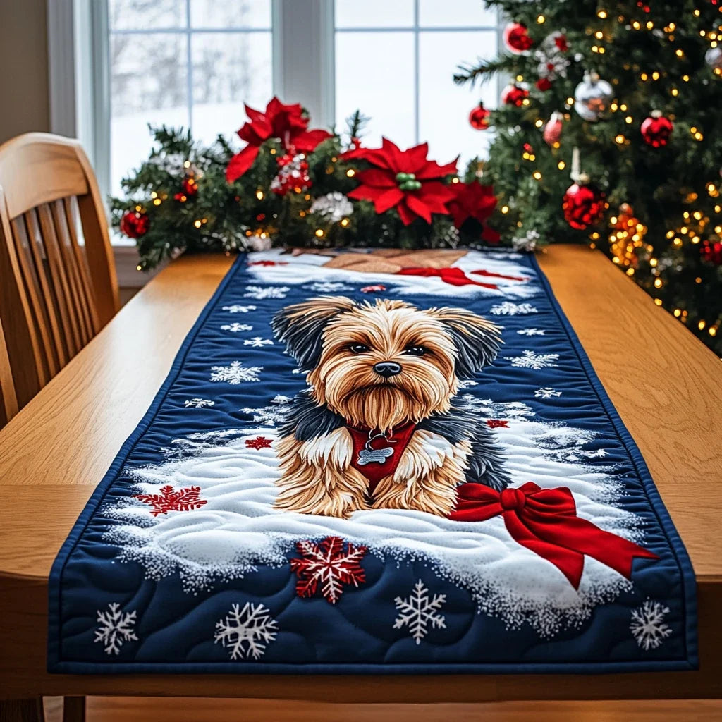 Yorkie Bliss Quilted Table Runner