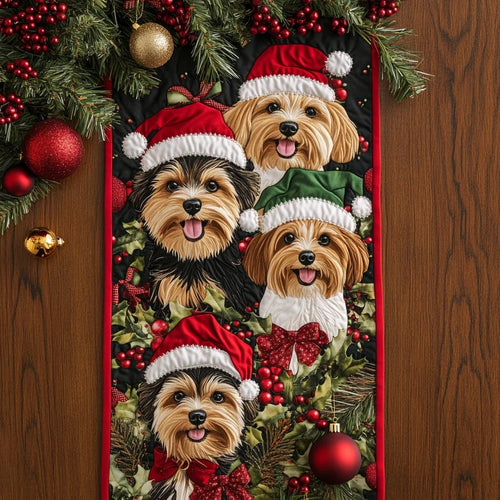 Yorkie Charm Quilted Table Runner