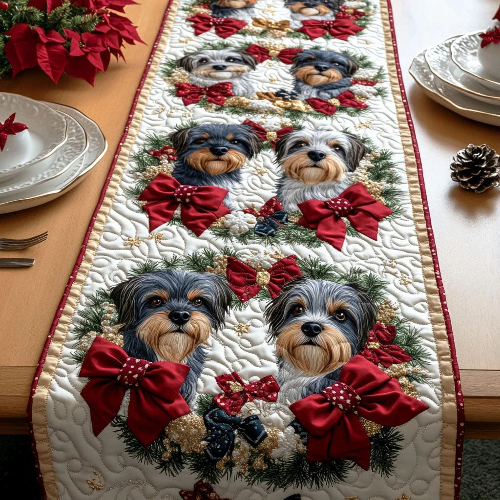 Yorkie Cheer Quilted Table Runner