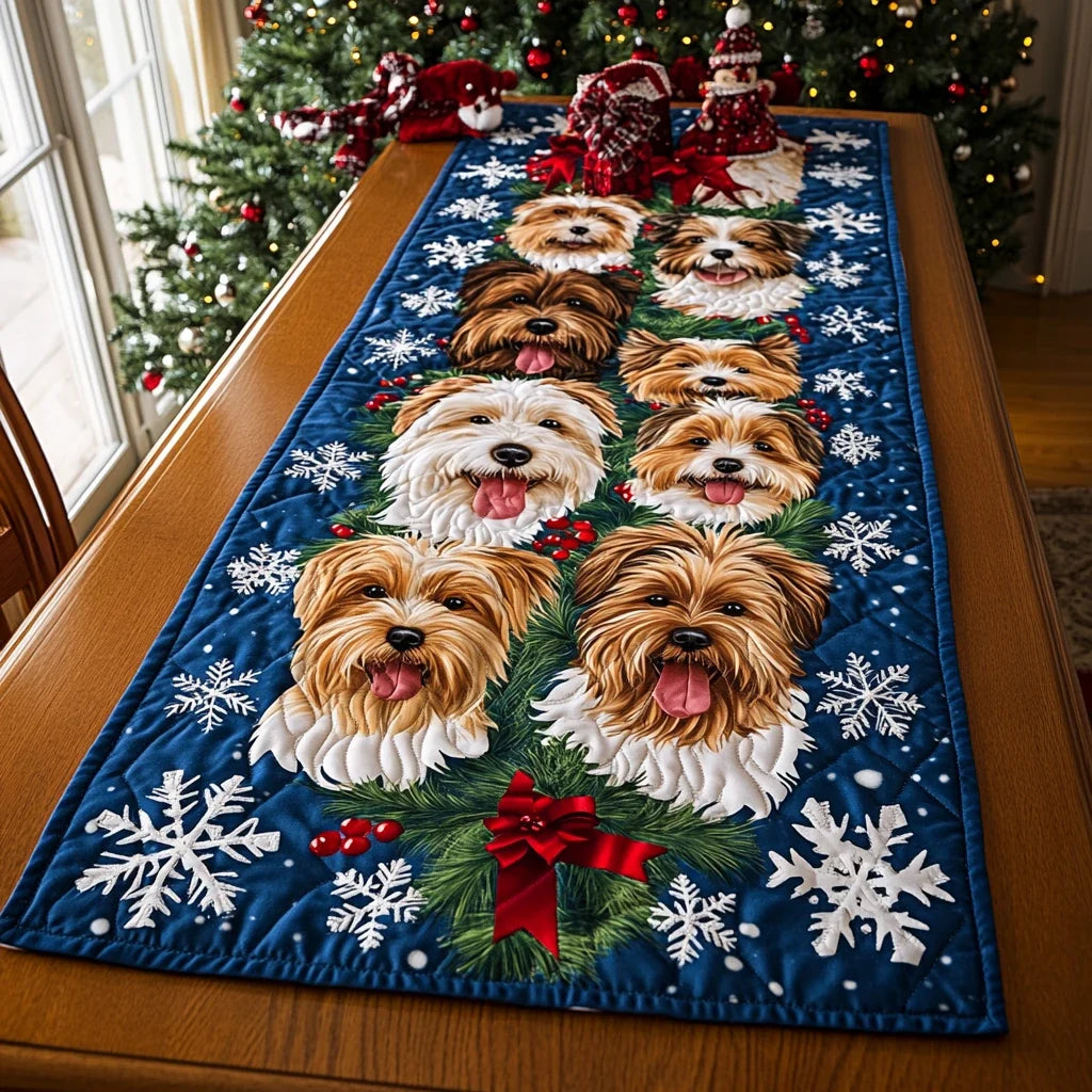 Yorkie Glow Quilted Table Runner