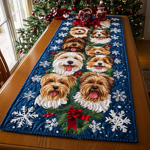 Yorkie Glow Quilted Table Runner