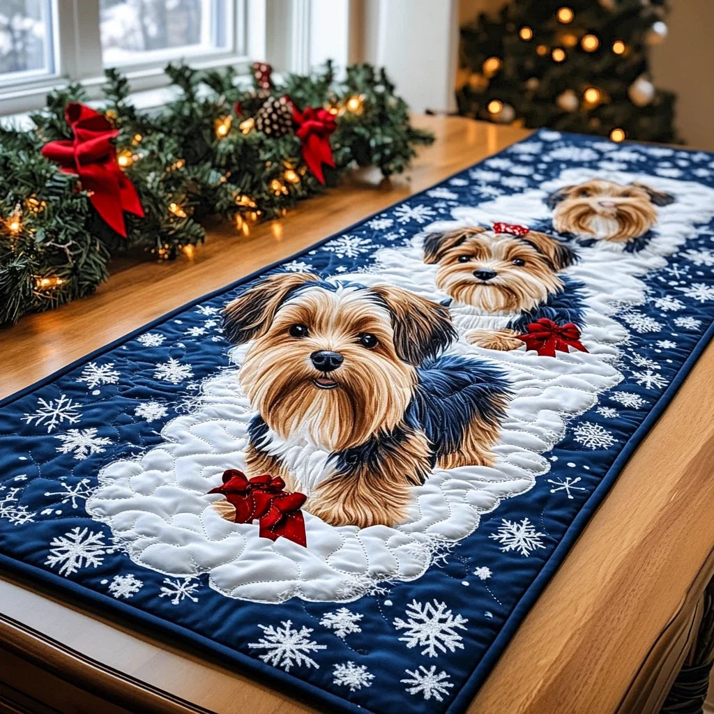 Yorkie Joy Quilted Table Runner