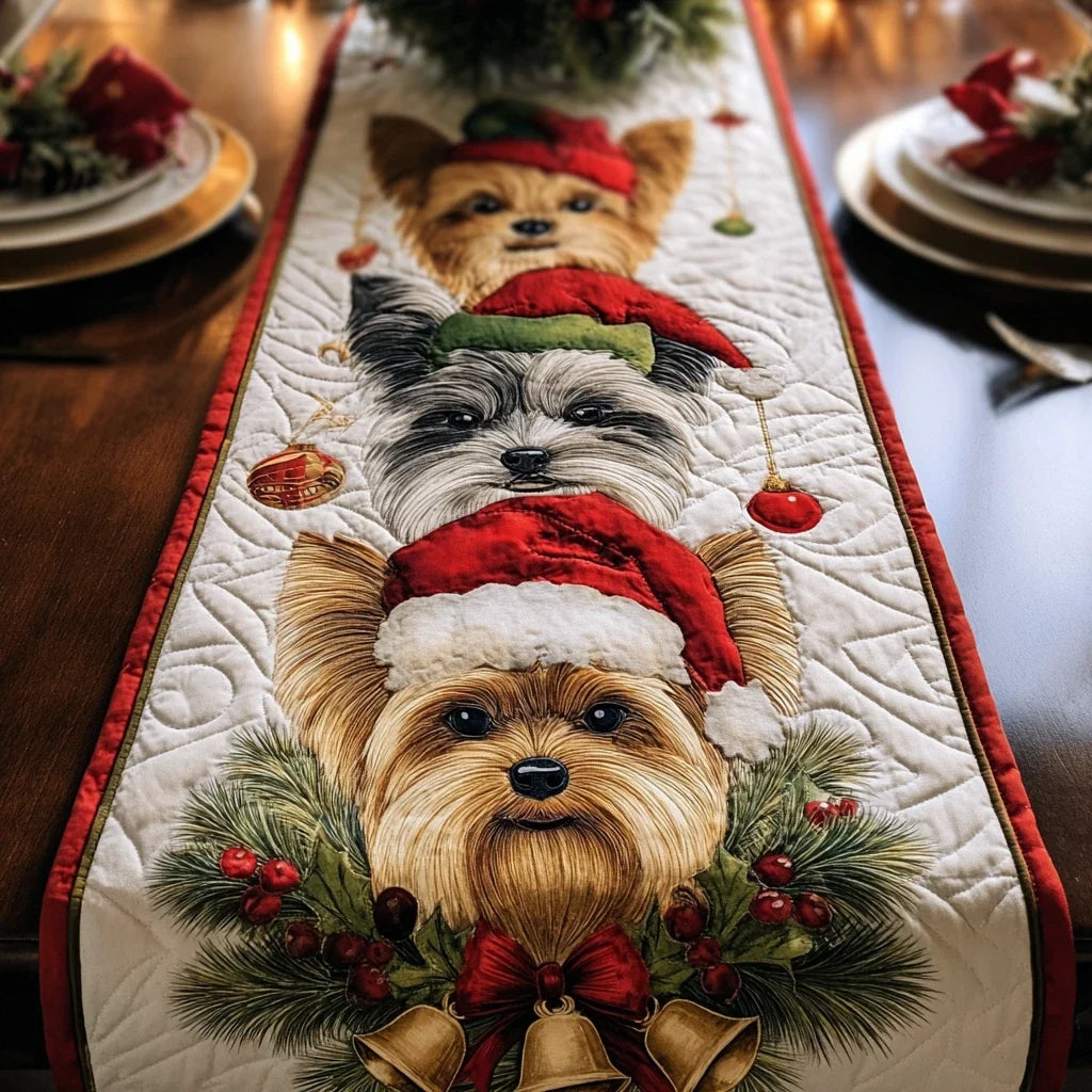 Yorkie Shine Quilted Table Runner
