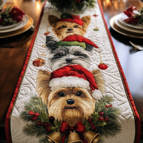 Yorkie Shine Quilted Table Runner