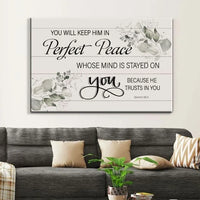 you will keep him in peace isaiah 26 3 nkjv wall art canvas print (Landscape)