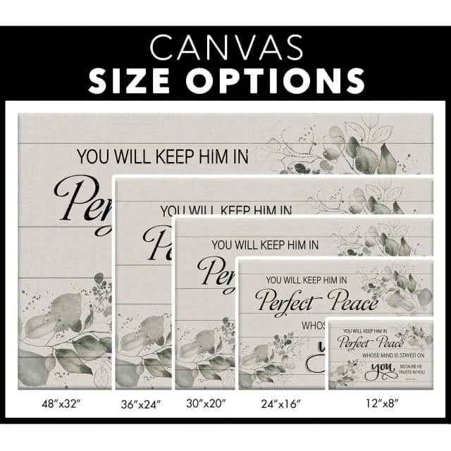 you will keep him in peace isaiah 26 3 nkjv wall art canvas print (Landscape) (view 4)