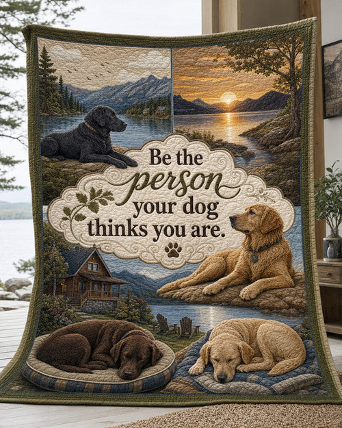 Your Dog's Here Quilt Blanket - Quilted Blanket by Wild and Way