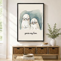 You're My Boo Cute Ghost Couple Canvas Art Wall Art