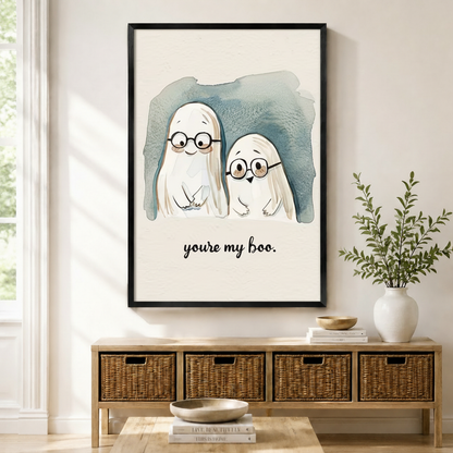 You're My Boo Cute Ghost Couple Canvas Art Wall Art
