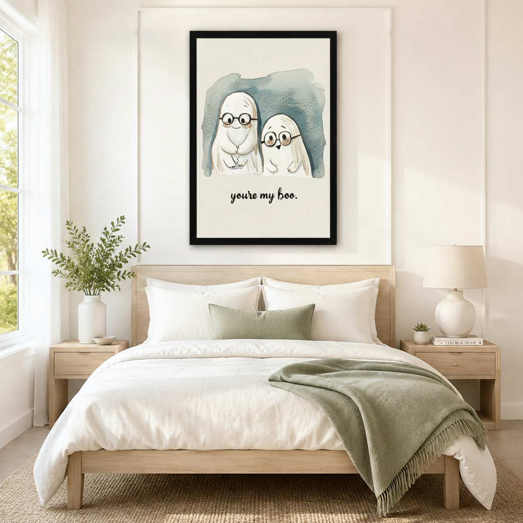 You're My Boo Cute Ghost Couple Canvas Art Wall Art