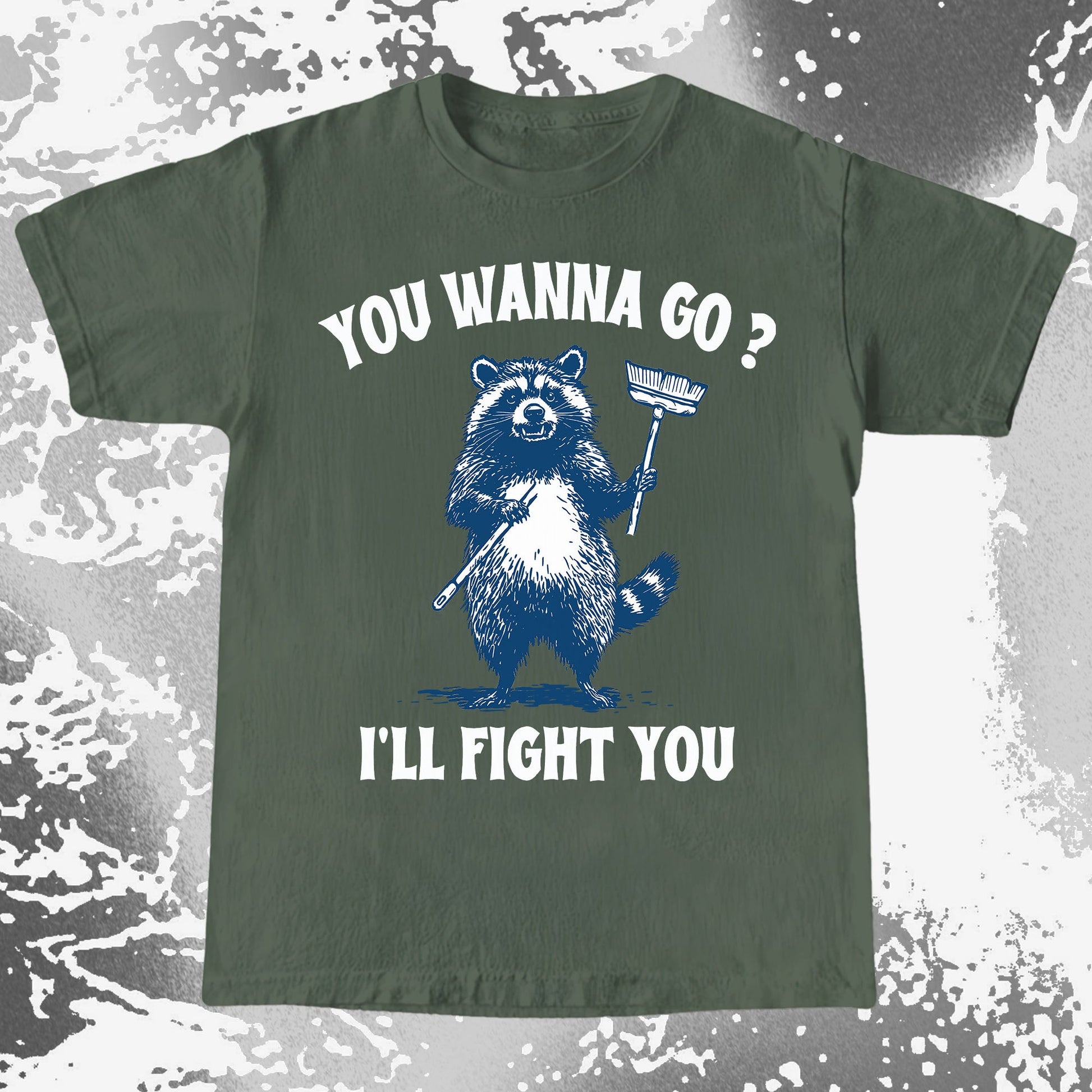 You Wanna Go? I'll Fight You Raccoon Shirt, funny meme tee gift (view 7)