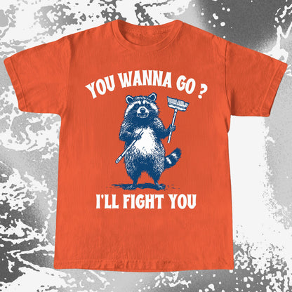 You Wanna Go? I'll Fight You Raccoon Shirt, funny meme tee gift (view 15)