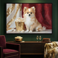 Pomeranian Popcorn Soiree Canvas Wall Art