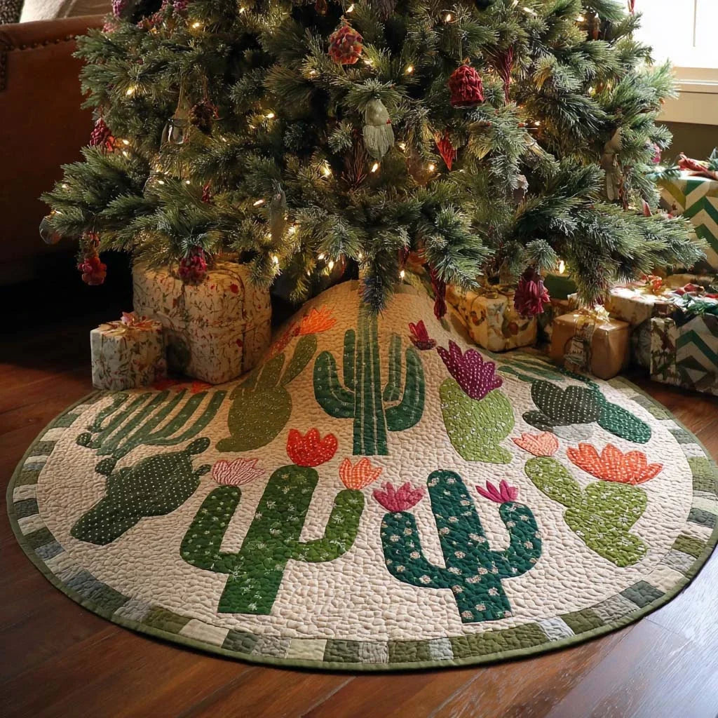 Yucca Valley Christmas Quilted Tree Skirt