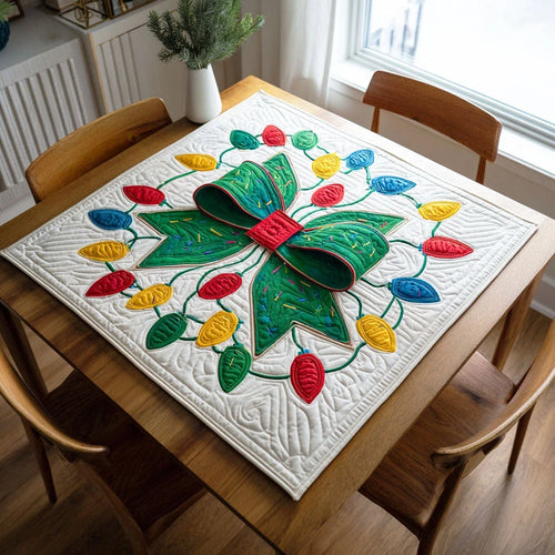 Yuletide Bow Quilted Table Topper