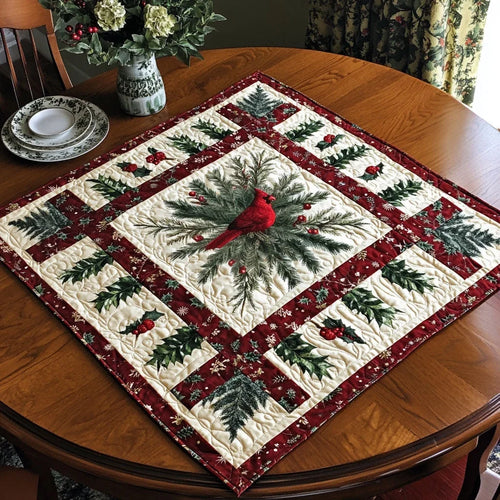 Yuletide Elegance Quilted Table Topper