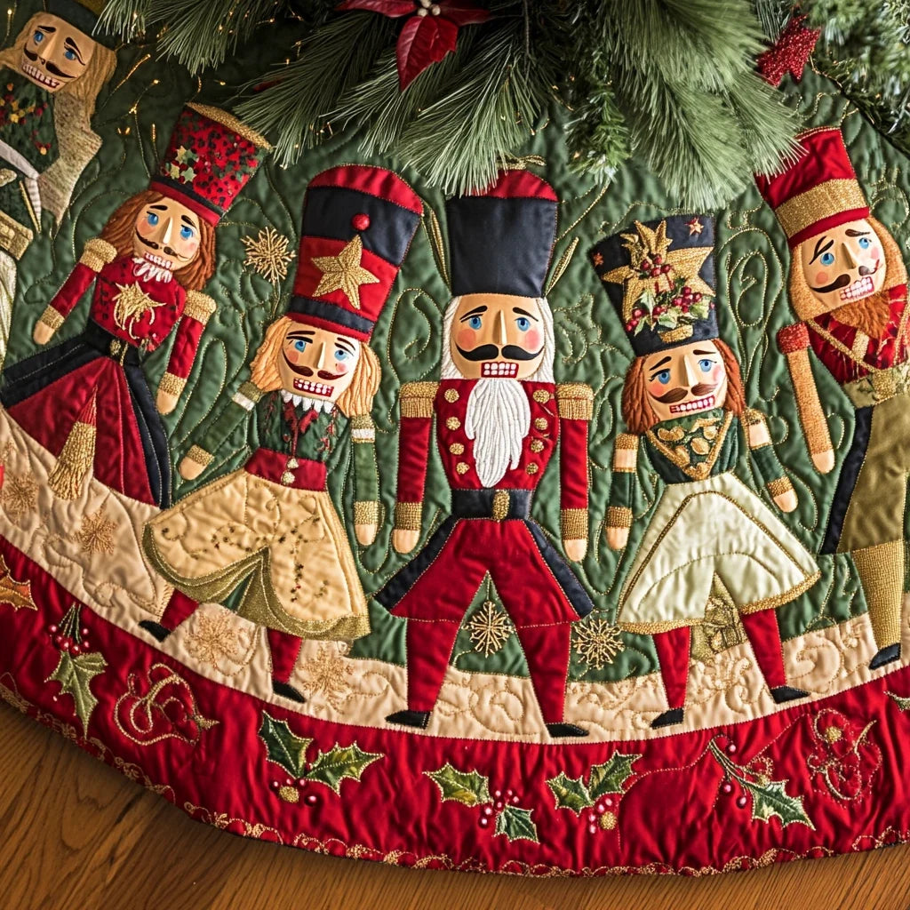 Yuletide Glow Christmas Quilted Tree Skirt