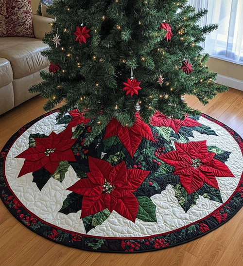 Yuletide Glow Quilted Christmas Tree Skirt