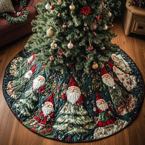 Yuletide Glow Quilted Christmas Tree Skirt