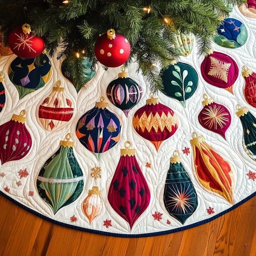 Yuletide Glow Quilted Christmas Tree Skirt
