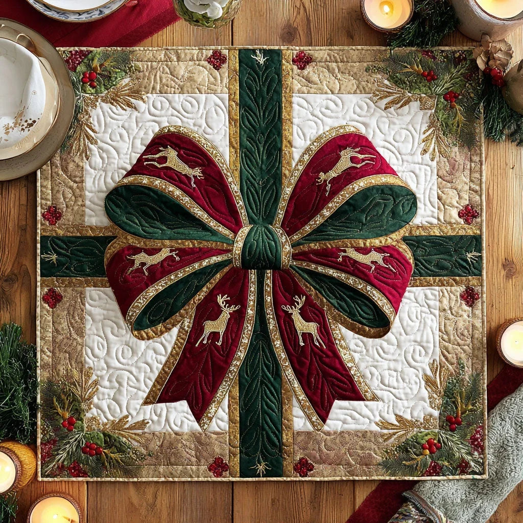 Yuletide Grace Quilted Table Topper