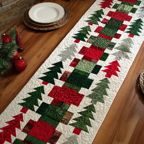 Yuletide Pine Quilted Table Runner