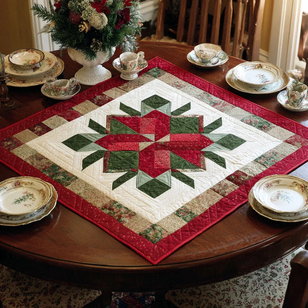 Yuletide Radiance Quilted Table Topper