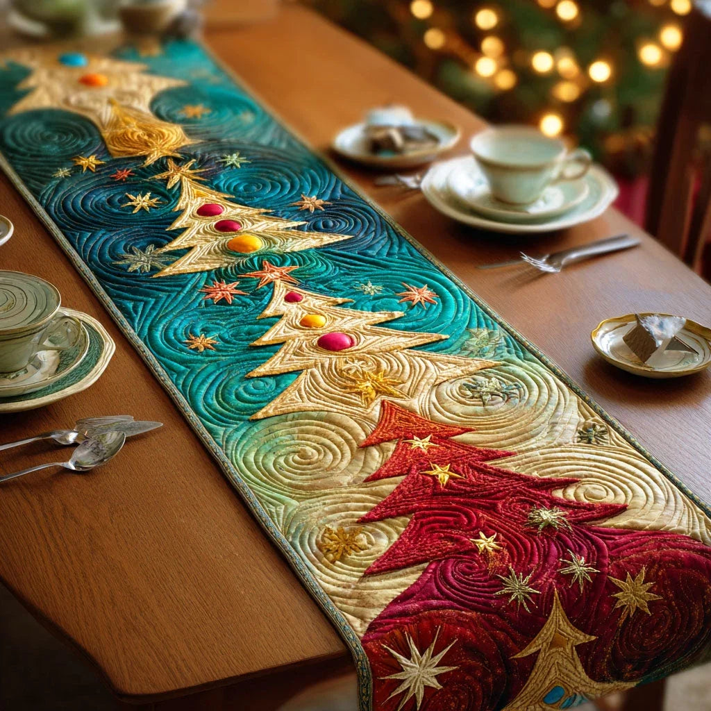Yuletide Tree Quilted Table Runner