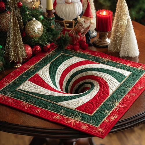 Yuletide Whirl Quilted Table Topper