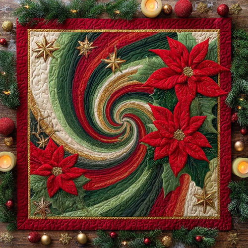 Yuletide Whirlwind Quilted Table Topper