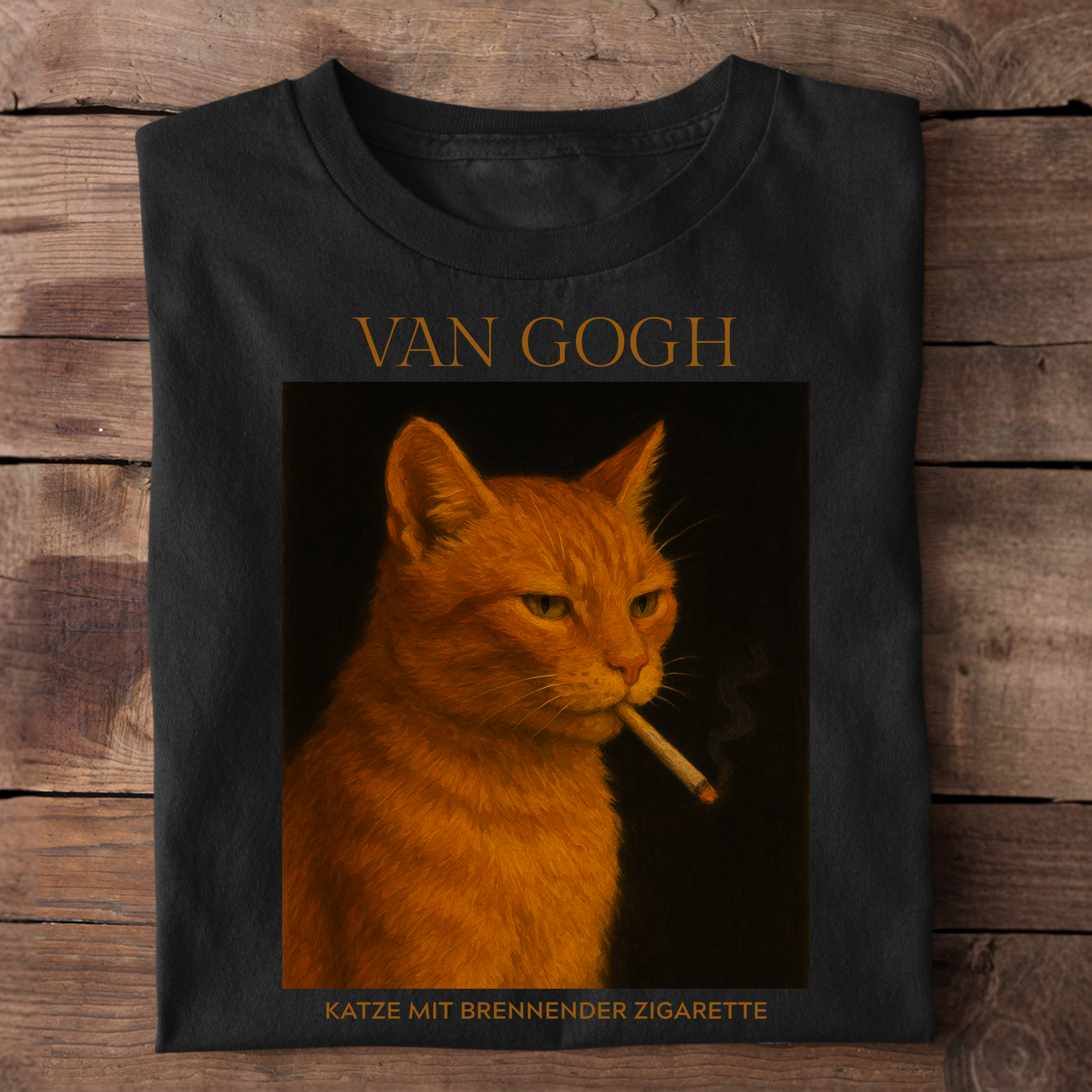 Katze mit brennender Zigarette T-Shirt