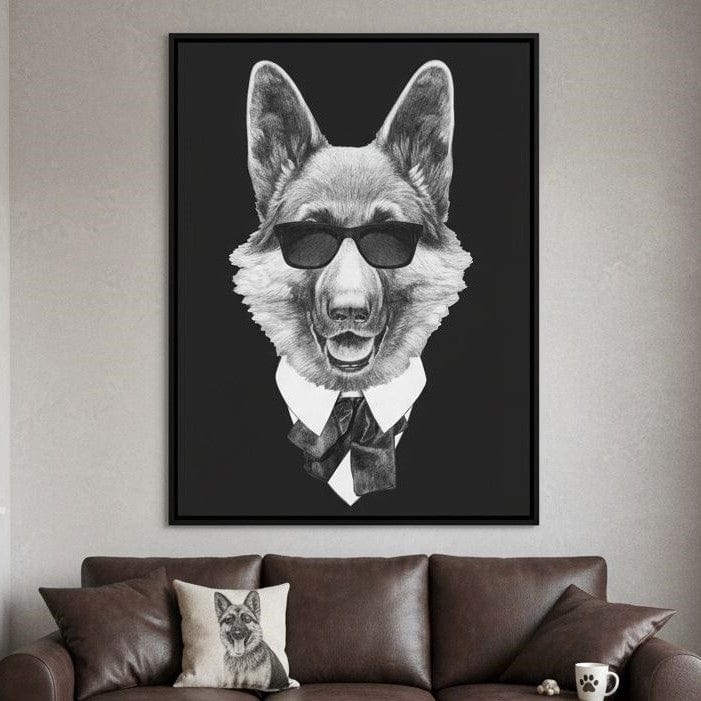 Dressed Up German Shepherd Canvas Wall Art